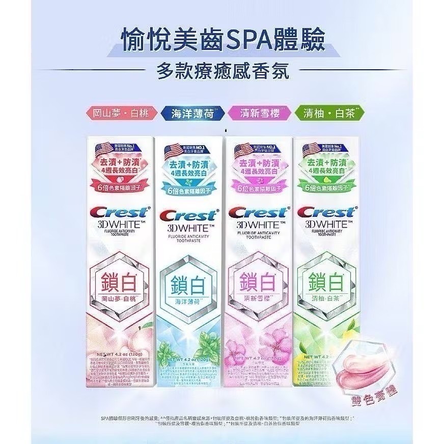 【Crest】 極致鑽白牙膏（110g）/香氛鎖白牙膏（120g）-細節圖6