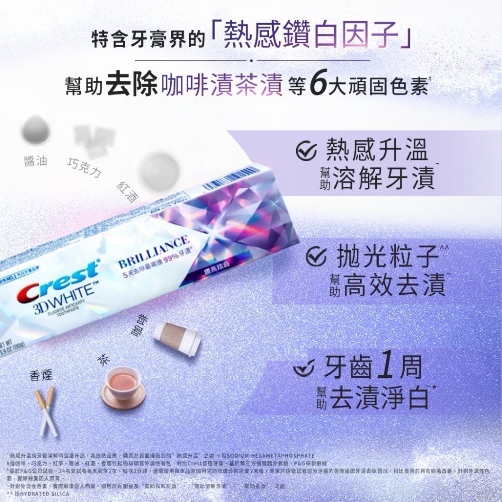 【Crest】 極致鑽白牙膏（110g）/香氛鎖白牙膏（120g）-規格圖9