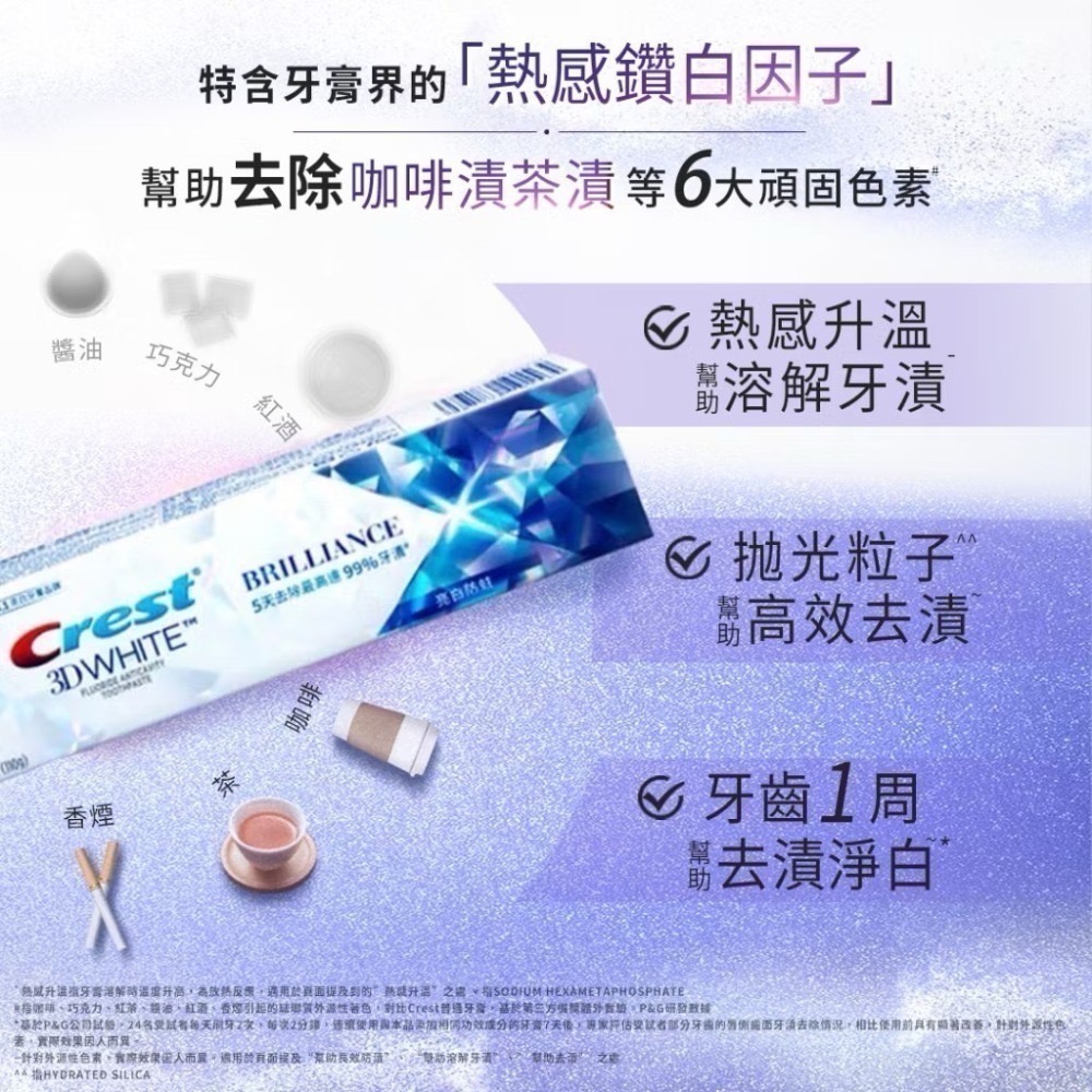 【Crest】 極致鑽白牙膏（110g）/香氛鎖白牙膏（120g）-規格圖9