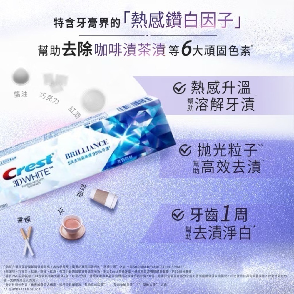 【Crest】 極致鑽白牙膏（110g）/香氛鎖白牙膏（120g）-規格圖9