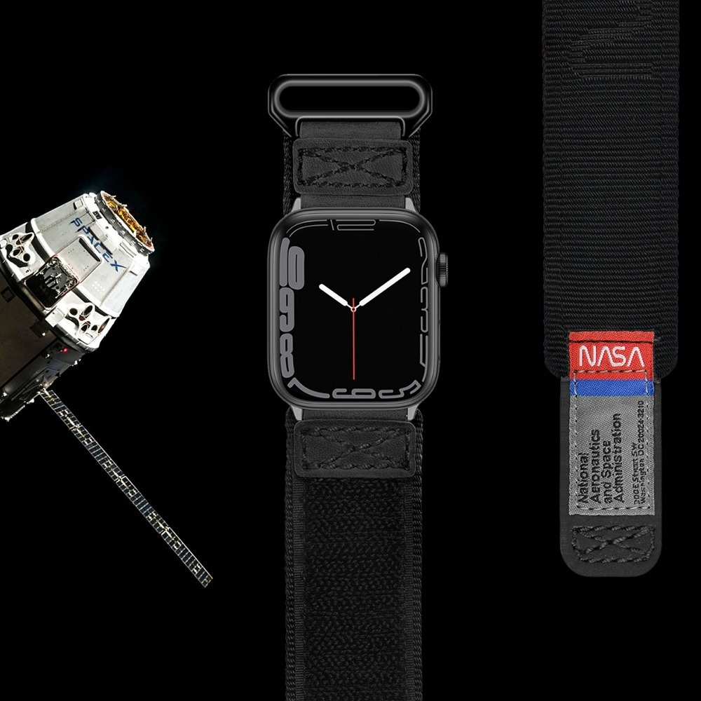 MIFA Apple Watch EDC-34 戰術尼龍混搭真皮皮革運動錶帶(38-49mm 適用1-8 &Ultra)-細節圖2