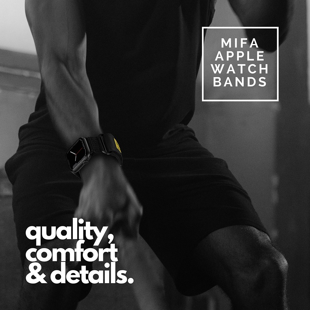 MIFA Apple Watch EDC-34 戰術尼龍混搭真皮皮革運動錶帶(38-49mm 適用1-8 &Ultra)-細節圖6