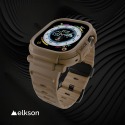 【加拿大elkson】【現貨】適用 Apple Watch Ultra 49mm柔韌透氣耐磨一體成形軍規錶帶+9H鋼化膜-規格圖10