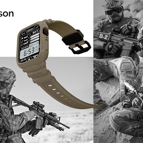 【elkson】  Apple Watch錶帶 8/7/6/5/4/SE透氣防震一體成形軍規錶帶38-45mm-細節圖3