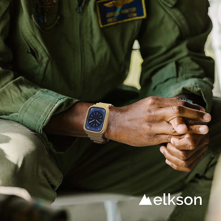 【elkson】  Apple Watch錶帶 8/7/6/5/4/SE透氣防震一體成形軍規錶帶38-45mm-細節圖4