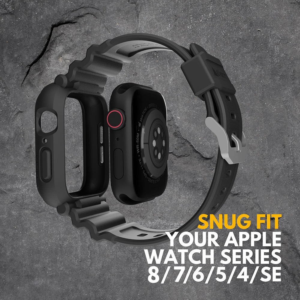 【elkson】  Apple Watch錶帶 8/7/6/5/4/SE透氣防震一體成形軍規錶帶38-45mm-細節圖5