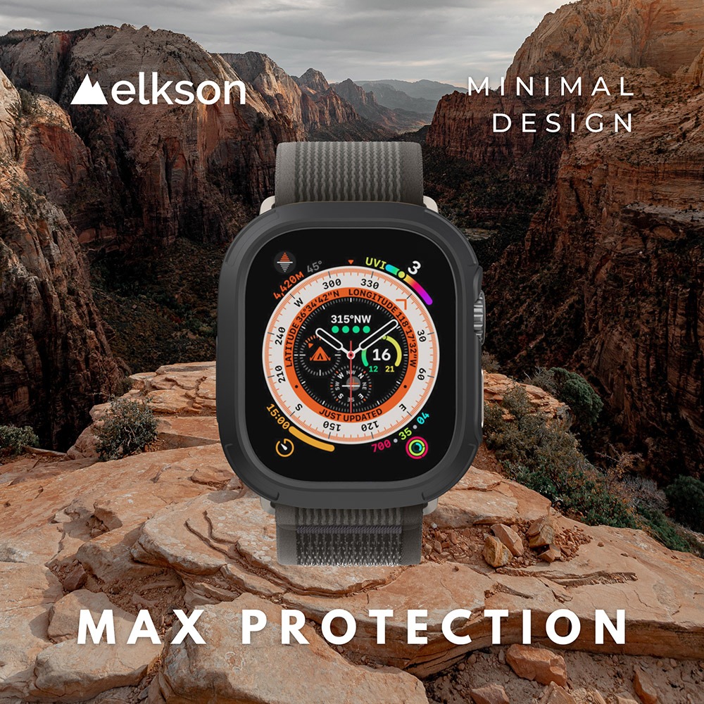 加拿大elkson 適用 Apple Watch Ultra 49mm Quattro Max軍規保護殼+9H保貼套組-細節圖6