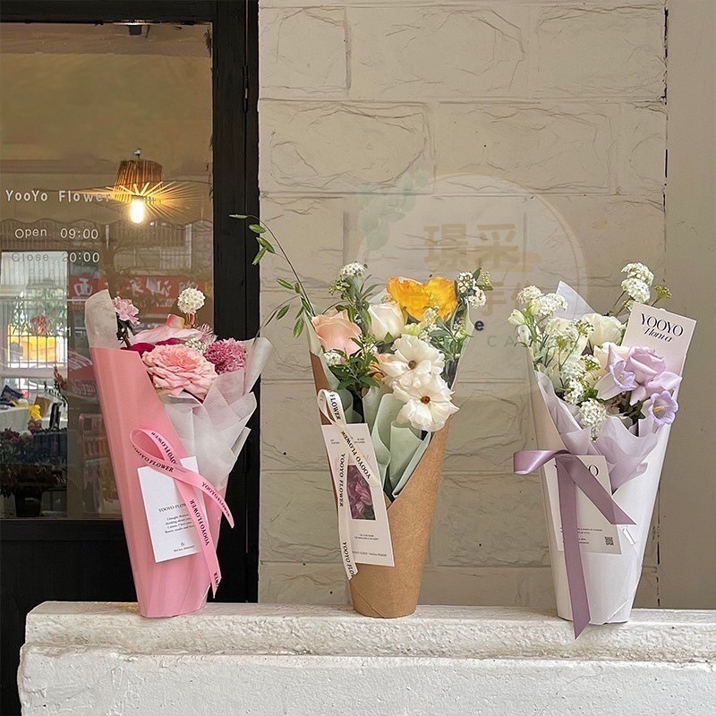 【璟采職人】花筒 紙花筒 抱花筒 鮮花筒 爆米花花筒 捧花 新娘捧花 花束 包裝材料 手作材料 花藝包裝 花束包裝-細節圖3