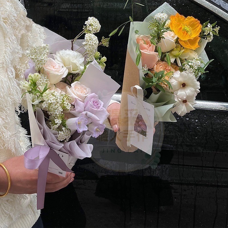 【璟采職人】花筒 紙花筒 抱花筒 鮮花筒 爆米花花筒 捧花 新娘捧花 花束 包裝材料 手作材料 花藝包裝 花束包裝-細節圖5