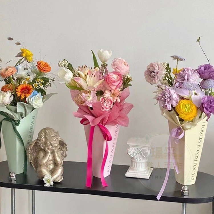 【璟采職人】花筒 紙花筒 抱花筒 鮮花筒 爆米花花筒 捧花 新娘捧花 花束 包裝材料 手作材料 花藝包裝 花束包裝-細節圖8