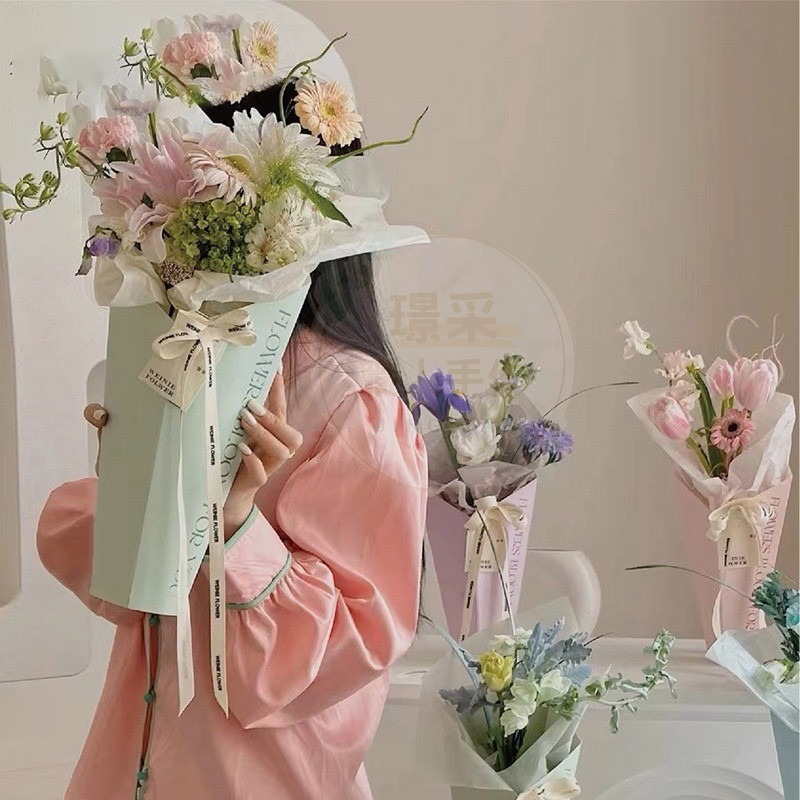 【璟采職人】花筒 紙花筒 抱花筒 鮮花筒 爆米花花筒 捧花 新娘捧花 花束 包裝材料 手作材料 花藝包裝 花束包裝-細節圖9