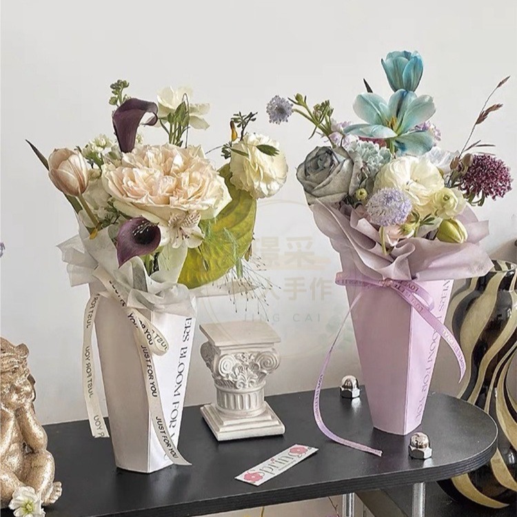 【璟采職人】花筒 紙花筒 抱花筒 鮮花筒 爆米花花筒 捧花 新娘捧花 花束 包裝材料 手作材料 花藝包裝 花束包裝-細節圖10