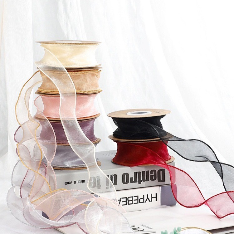 【璟采職人】魚尾紗緞帶 緞帶 紗質緞帶 花束緞帶 蝴蝶結 絲帶 禮物包裝 禮品包裝 波浪邊 雪紗緞帶 花藝包裝 裝飾-細節圖7