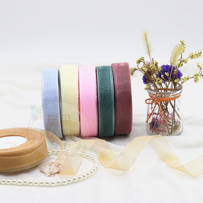 【璟采職人】雪紗緞帶 緞帶 紗質緞帶 花束緞帶 蝴蝶結 雪紡 禮物包裝 禮品包裝 花束包裝 絲帶 花藝包裝 裝飾-細節圖3
