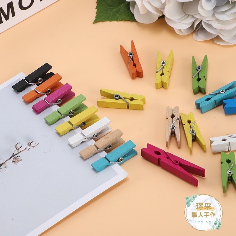 璟采職人】小木夾 木夾 相片夾 照片夾 彩色木夾 造型木夾 照片牆 菜單夾 裝飾夾 相片小夾子 拍立得底片夾 迷你夾-細節圖5