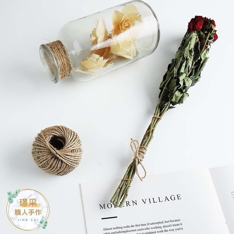 【璟采職人】復古麻繩 編織繩 文青 編織麻繩 捆繩 DIY 手工材料 裝飾材料 禮物包裝 緞帶 麻繩 花束包裝-細節圖3
