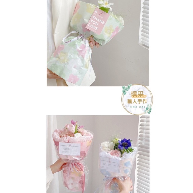 【璟采職人】包裝紙 夢幻小花 油畫感 花束包裝 花藝包裝 歐雅紙 加厚包裝紙 包裝材料 手作材料 禮物包裝 禮品-細節圖5