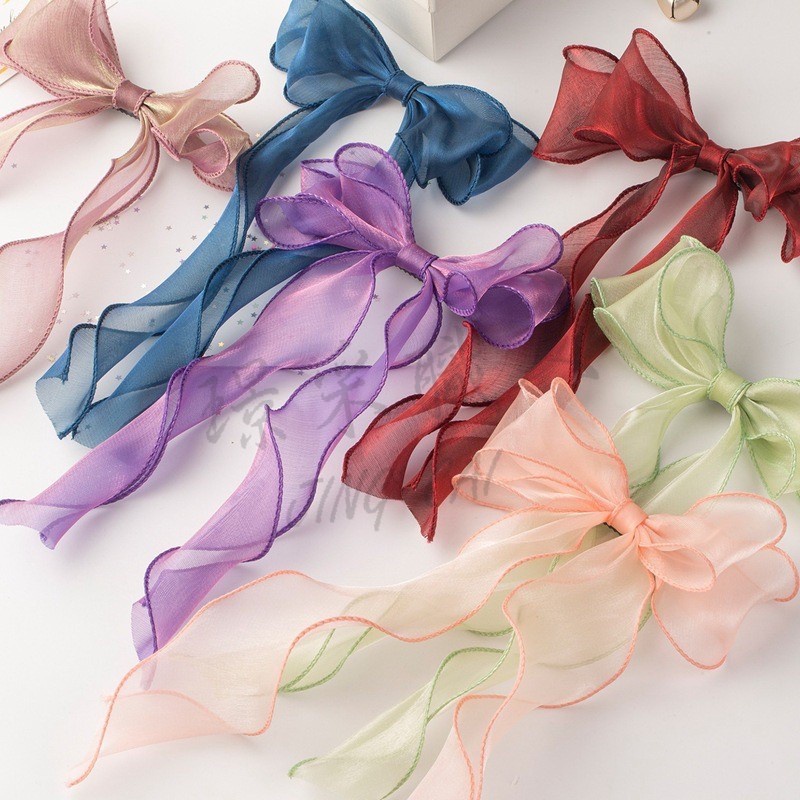 【璟采職人】魚尾紗緞帶 緞帶 紗質緞帶 花束緞帶 蝴蝶結 絲帶 禮物包裝 禮品包裝 波浪邊 雪紗緞帶 花藝包裝 裝飾-細節圖6