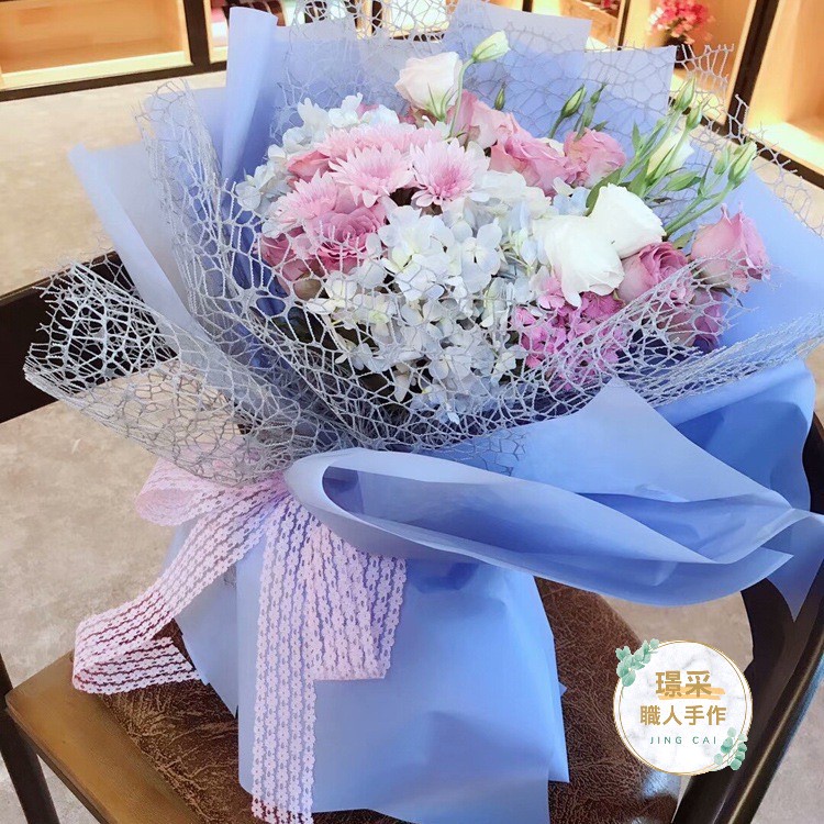 【璟采職人】花束 乾燥花 永生花束 網紗 紗網 捕夢網 提花網紗 提花紗網 花束網紗 花束包裝 花束紗網 花束裝飾-細節圖9