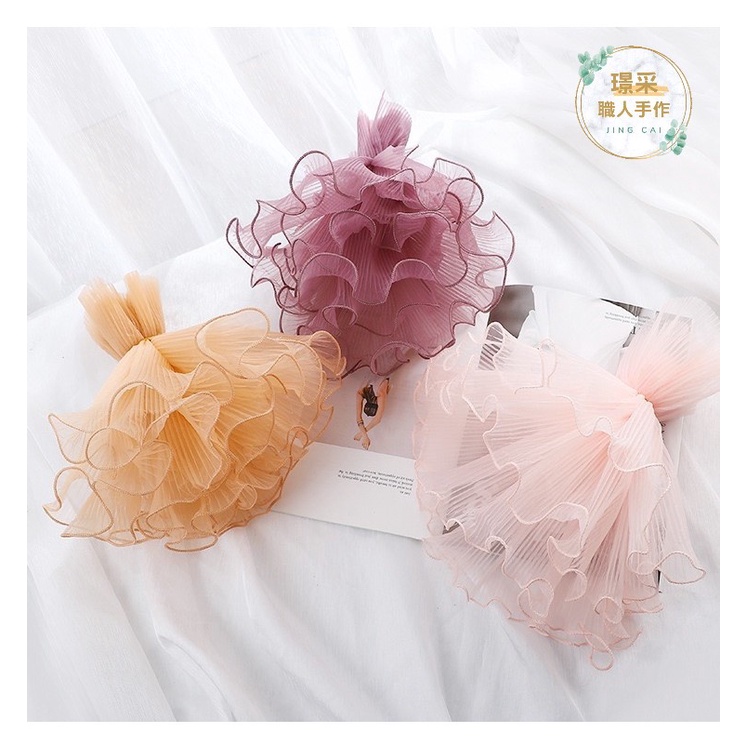 【璟采職人】浪花紗 浪花網紗 波浪紗 創意棒棒糖花束 圍邊裝飾 串燈絲帶緞帶 蛋糕絲帶 花束花藝包裝 鮮花包裝式包裝-細節圖2