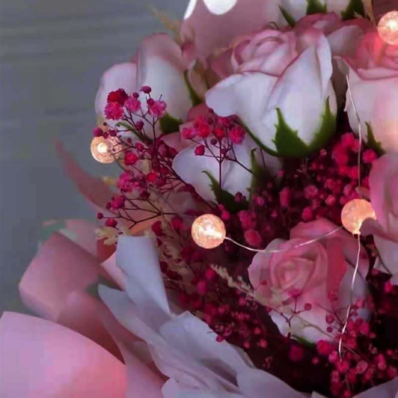 【璟采職人】圓球燈 銅線燈 棉球燈 房間裝飾 擺飾 燈串 棉線球 球燈 派對 網美 裝置藝術 氣氛燈 造型燈 棉線球燈-細節圖2