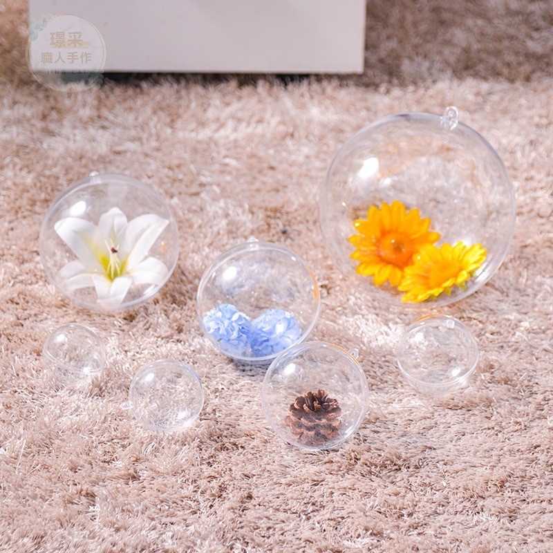 【璟采職人】金莎透明球 金莎透明殼 金莎花托 金莎花束 壓克力球 塑膠透明球 扭蛋球 永生花裝飾球 聖誕裝飾 婚禮小物給-細節圖8