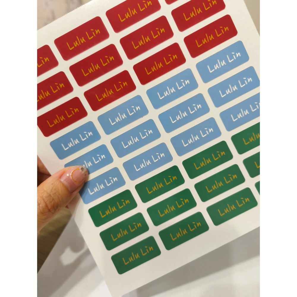 客製 純色貼紙 大頭姓名貼 食品標籤貼紙 可放小圖 多色可選 萬用貼紙 工商貼紙 多尺寸可選-細節圖5