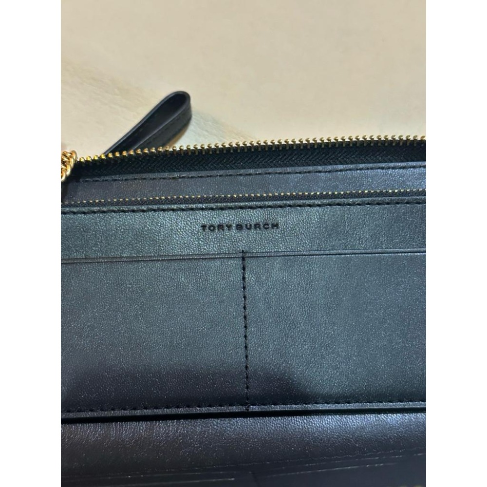 《現貨》全新 Tory Burch TB Willa Zip #168687	 拉鍊長夾 黑金-細節圖5
