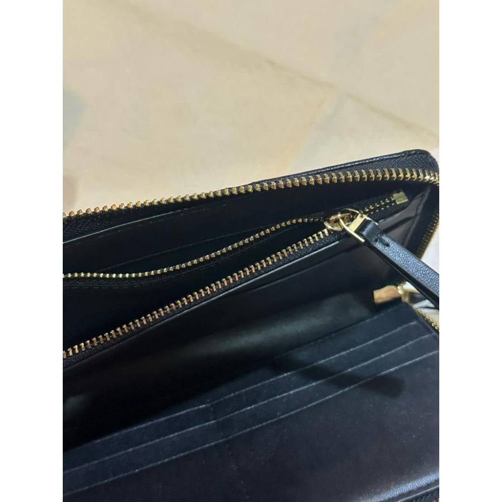 《現貨》全新 Tory Burch TB Willa Zip #168687	 拉鍊長夾 黑金-細節圖6
