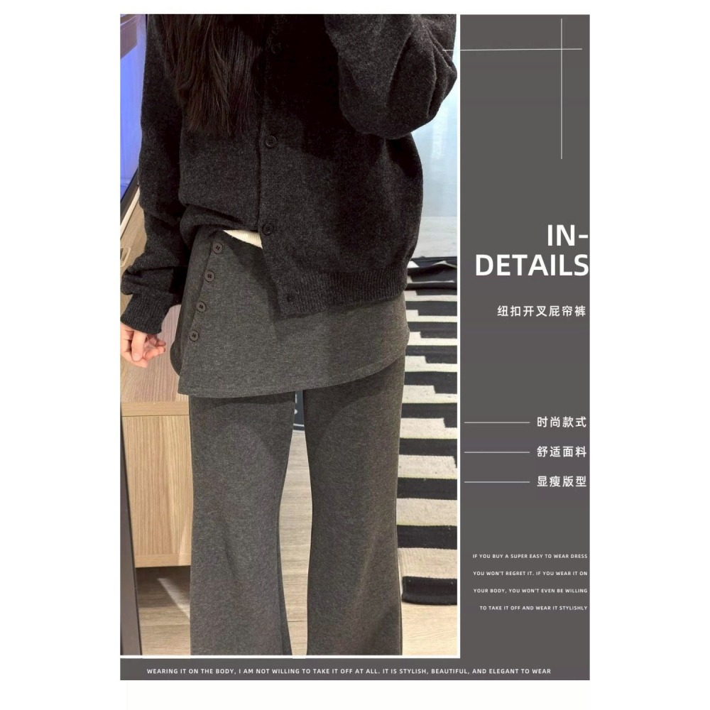 💦01/30結單💦新春上市流行百搭假兩件闊腿褲💯39008-細節圖8