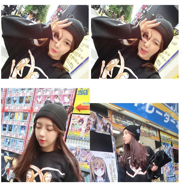 新款英國潮牌蕾絲水鑽可爱貓耳朵針織毛帽 帽子 女秋冬天帽 貓耳帽 貓耳毛帽-細節圖5