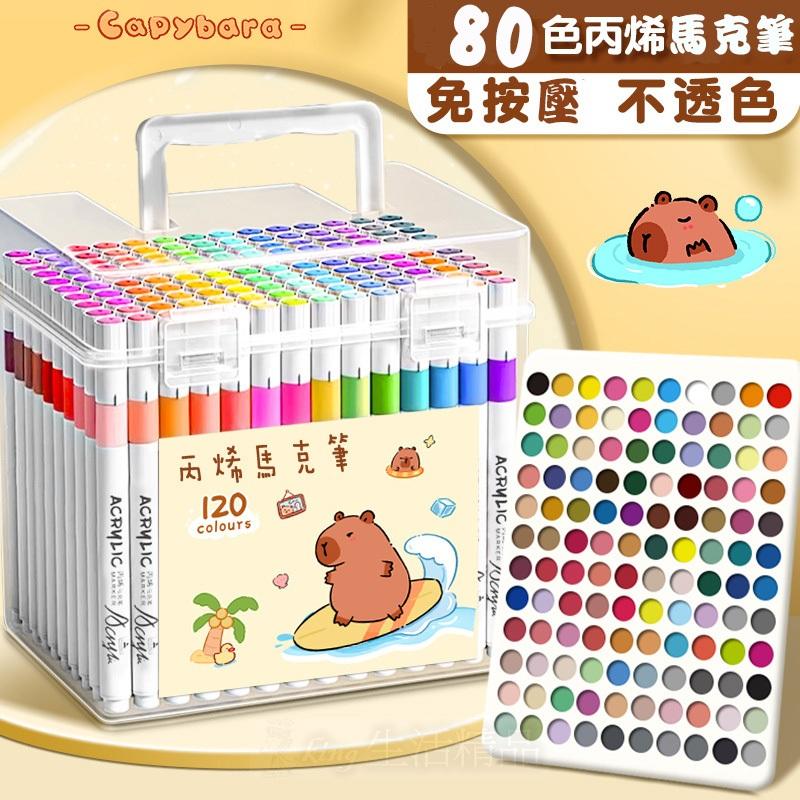 台灣現貨 隔日到貨 丙烯馬克筆 萬物可畫 卡皮巴拉 可水洗 麥克筆 彩色筆 畫畫 水彩筆 禮物 玩具 壓克力筆 塗鴉-細節圖2
