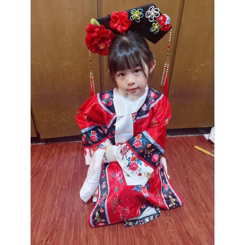 台灣現貨 格格裝中國風旗袍漢服 兒童格格服公主裝宮廷古裝 活動表演服 攝影 藝術照變裝派對 萬聖節-細節圖3