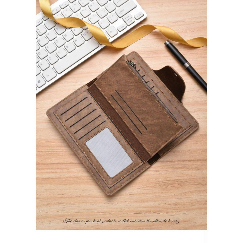 台灣現貨 隔日到貨 男士皮包 長夾 大容量商務卡片包男款高級感時尚 錢包 個性潮流手拿包 包-細節圖3