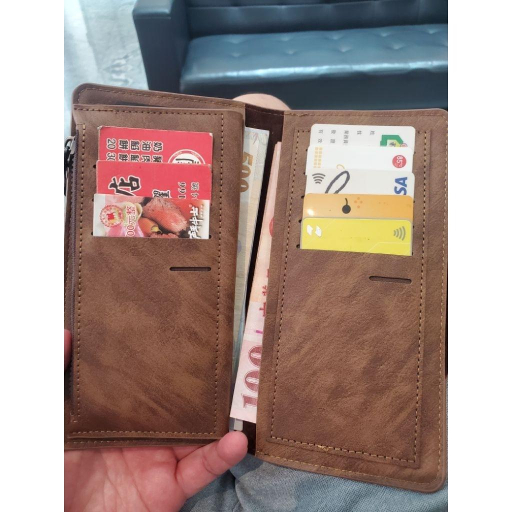 台灣現貨 隔日到貨 男士皮包 長夾 大容量商務卡片包男款高級感時尚 錢包 個性潮流手拿包 包-細節圖7