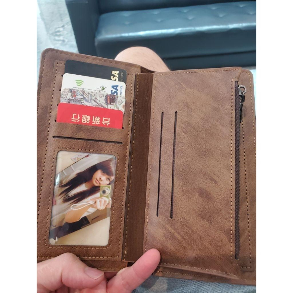 台灣現貨 隔日到貨 男士皮包 長夾 大容量商務卡片包男款高級感時尚 錢包 個性潮流手拿包 包-細節圖9