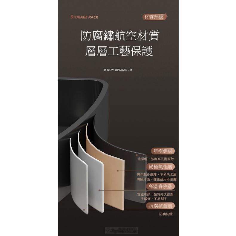 台灣現貨 浴室置物架  黑色太空鋁收納架 免打孔置物架 墻角架三角架 浴室收納架 廚房收納置物架 架 架子-細節圖3