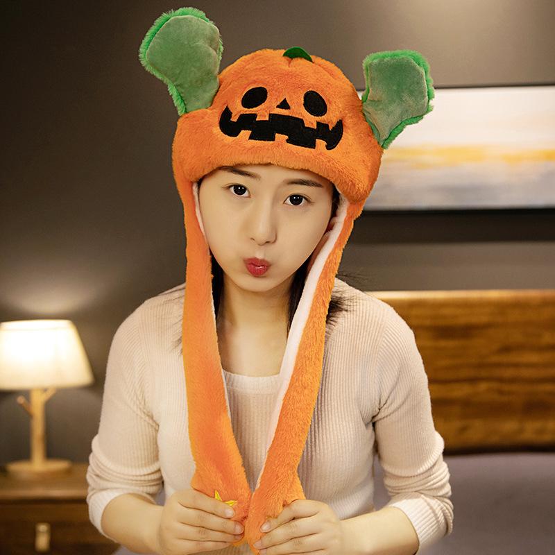 台灣現貨 萬聖節 聖誕節 史迪奇 寶可夢  毛絨卡通帽 一捏耳朵會動的帽子  鯊魚帽 小鴨 帽 耳朵帽子 帽子 卡通帽-細節圖2