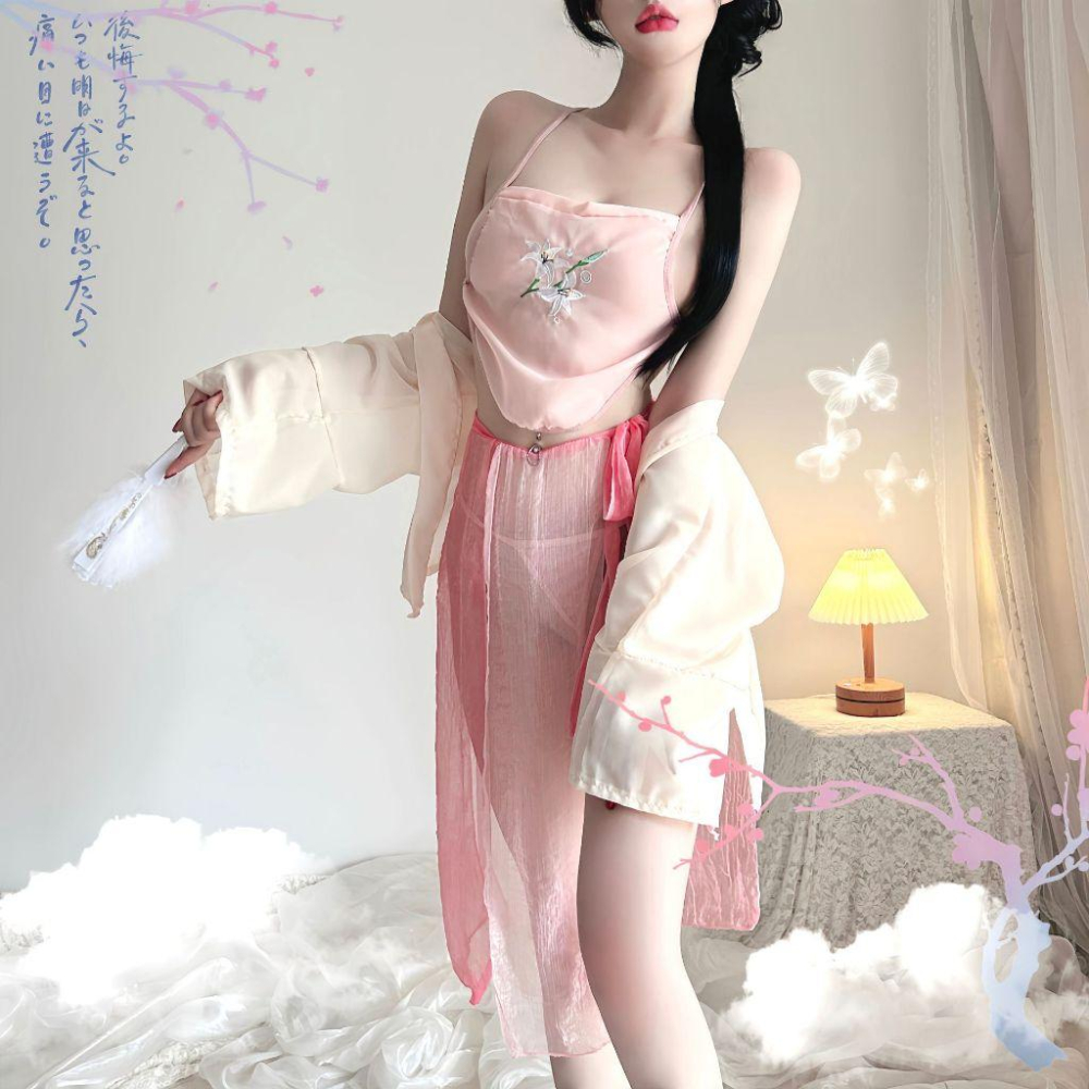 台灣現貨 大尺碼睡衣 情趣內衣 肚兜 古風漢服 漢服睡衣 情趣內衣大尺碼 角色扮演 情趣睡衣 性感睡衣 制服誘惑-細節圖4