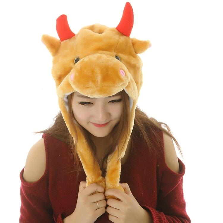 台灣現貨 動物頭套 大象 白熊 獅子 鴨子 綿羊 猴子 鴨鴨 羊 牛 帽子 頭套  鯊魚松鼠 龍 帽子 禮物  表演道具-細節圖6