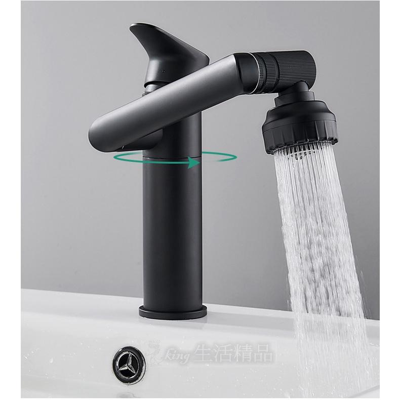 台灣現貨 全銅招財貓水龍頭冷熱可旋轉洗手盆洗臉面盆衛生間面盆水龍頭 浴室水龍頭 臉盆龍頭 多功能龍頭 360°自由旋轉-細節圖7