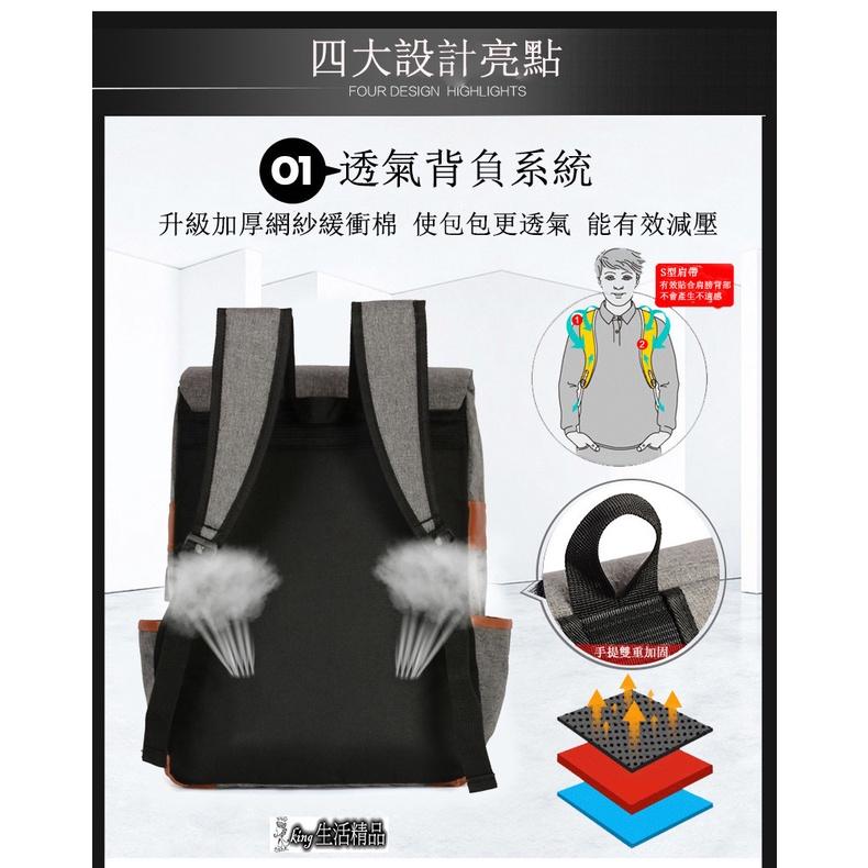 台灣現貨韓版 後背包 贈送鬼滅禮物 書包 背包 學生 減壓零負重 USB充電 書包 電腦包包 商務背包 包-細節圖4