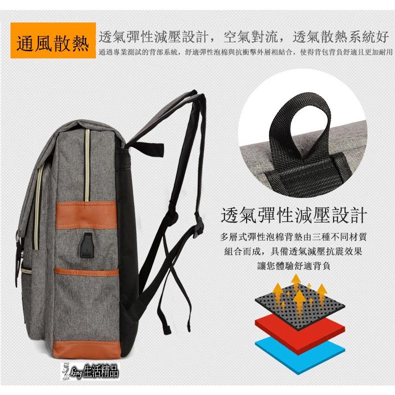 台灣現貨韓版 後背包 贈送鬼滅禮物 書包 背包 學生 減壓零負重 USB充電 書包 電腦包包 商務背包 包-細節圖5