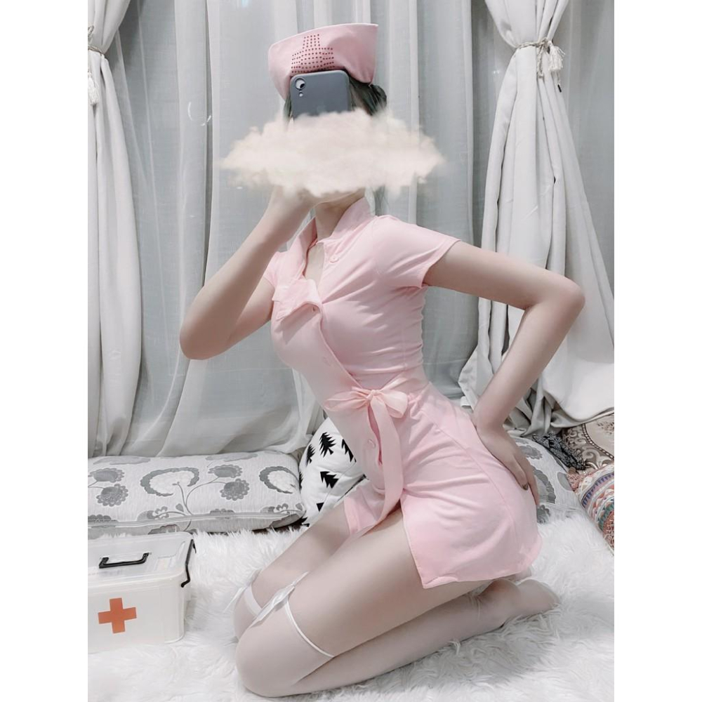 台灣現貨 護士服 旗袍式護士服 制服誘惑 性感 Cosplay 護士 情趣 護士裝 護理師 白衣天使裝 情趣角色服-細節圖3