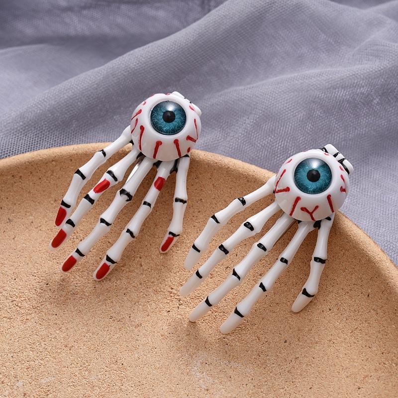 萬聖節 聖誕節 鬼節 耶誕節 化妝舞會 搞怪另類手爪 髮飾 頭飾 髮夾 流血眼球髮夾 萬聖節配件 萬聖節 骷髏頭 血手指-細節圖6