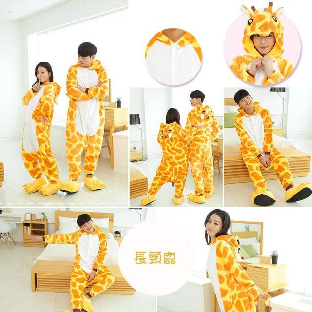 台灣現貨 珊瑚絨 史迪奇 長頸鹿 豬 老虎 牛 連體睡衣 連身睡衣 連身衣 連體衣 如廁版~cosplay 情侶裝 禮物-細節圖2