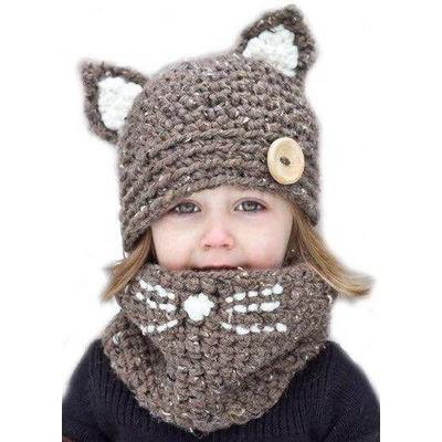台灣賣家 韓版 貓耳 貓 恐龍 麋鹿  恐龍 鹿動物毛線帽秋冬加厚保暖護耳針織圍脖兒童 帽 毛線帽 毛帽 帽子 兒童帽-細節圖2