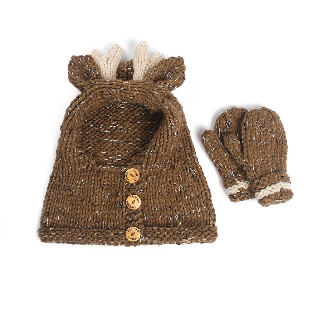 台灣賣家 韓版 貓耳 貓 恐龍 麋鹿  恐龍 鹿動物毛線帽秋冬加厚保暖護耳針織圍脖兒童 帽 毛線帽 毛帽 帽子 兒童帽-細節圖7