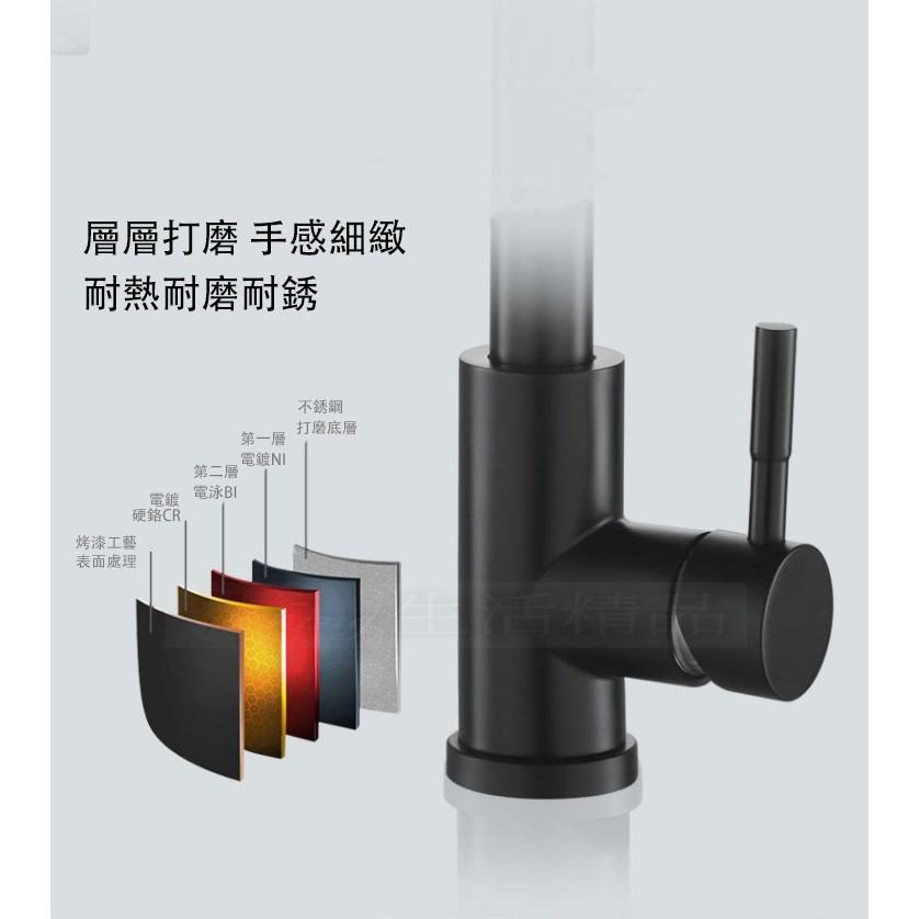 台灣現貨 方形黑色洗臉盆水龍頭冷熱 烤漆浴室面盆龍頭四方單孔單孔面盆龍頭,臉盆龍頭冷熱混合面盆龍頭-細節圖5