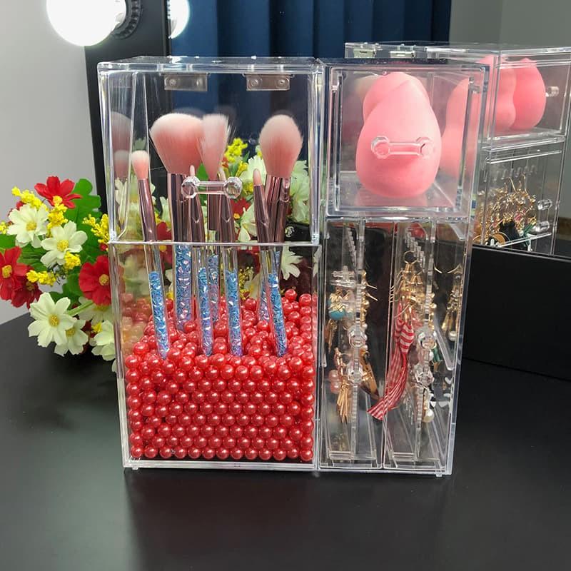 台灣現貨 透明壓克力架 收納架  粉刷 刷具收納架 化妝刷收納 彩妝化妝品收納 粉撲 beauty blender-細節圖3